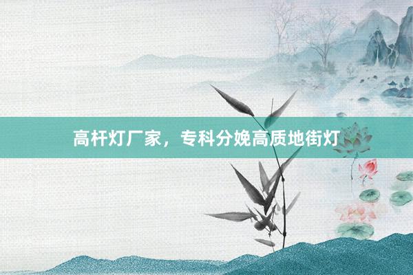高杆灯厂家，专科分娩高质地街灯